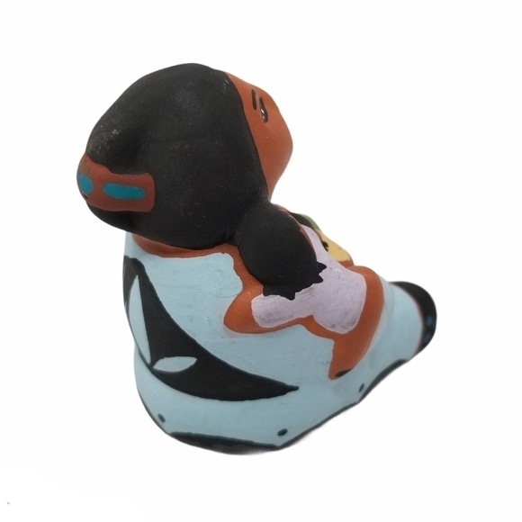 Acoma Storyteller Doll Three Children Native American Pottery Figurine Signed - Picture 2 of 16